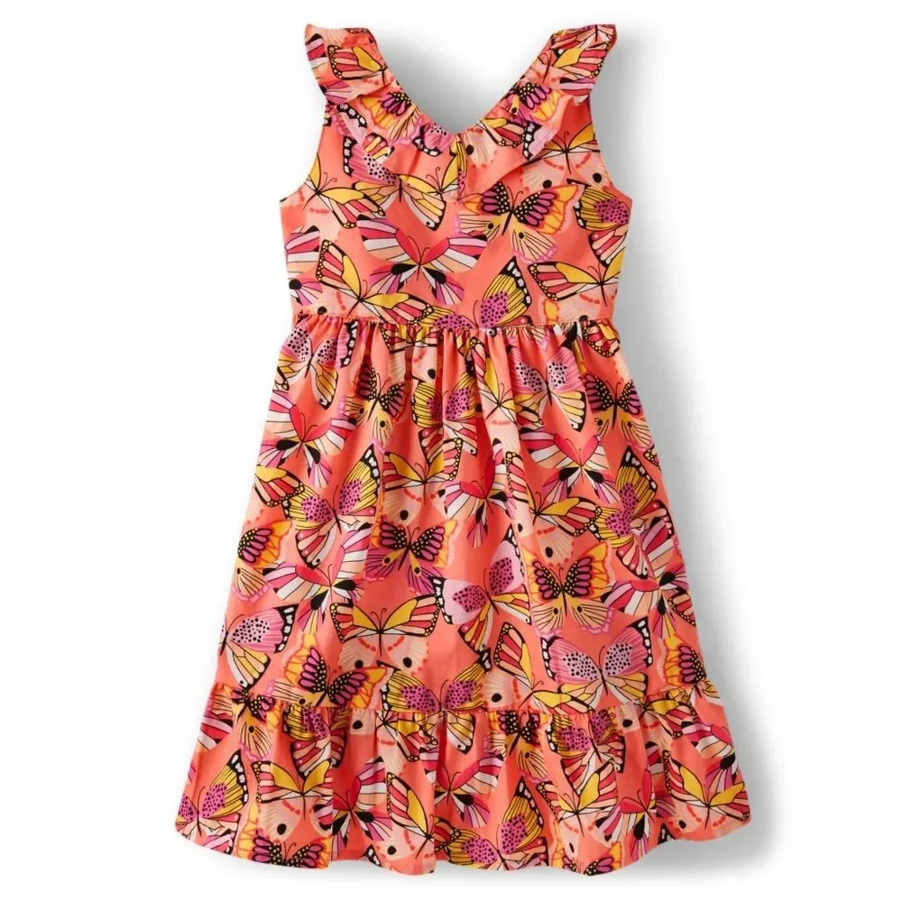Gymboree Magical Monarch Butterfly Butterflies Orange Cotton Spring Dress Size 8